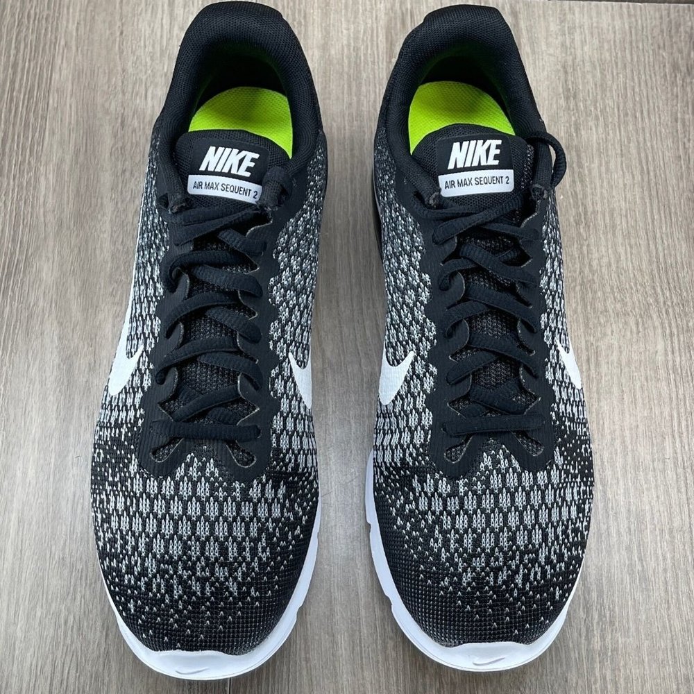 Nike Sneakers Womens Sz 9.5 Air Max Sequent 2 Athletic Running Shoes Black White - Picture 5 of 11